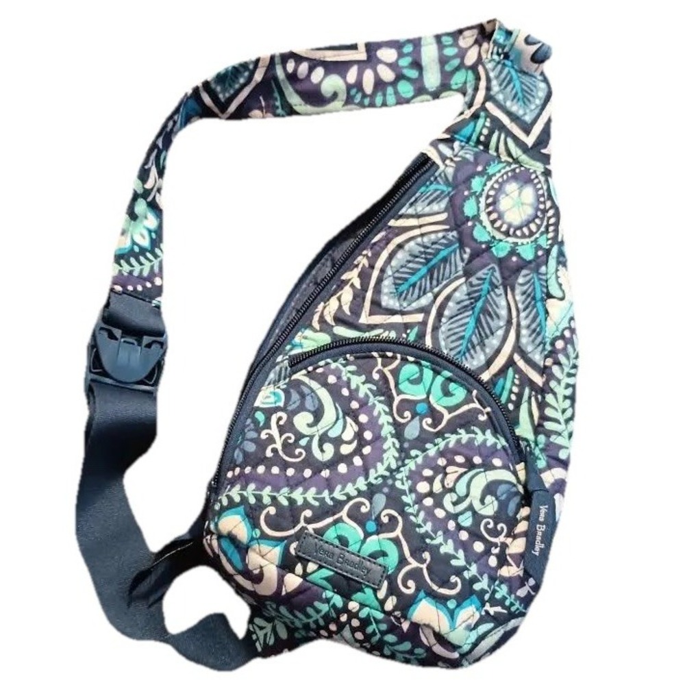 Vera Bradley Blue Island Medallion Essential Sling 13" backpack adjustable strap